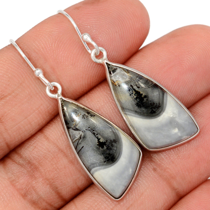 1.6" White Maligano Jasper Earrings - WMJE109