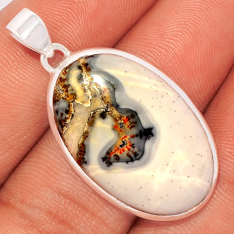 1.5" White Maligono Jasper Pendants - WMJP162