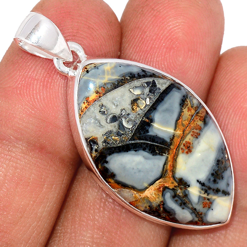 1.7" White Maligono Jasper Pendants - WMJP310