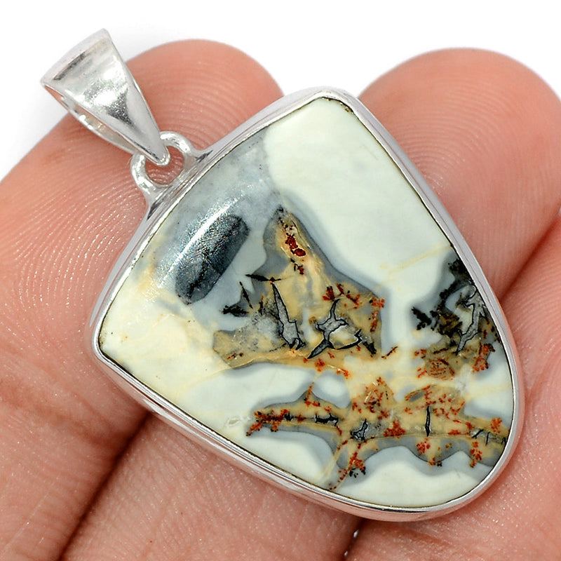 1.6" White Malingano Jasper Pendants - WMJP379