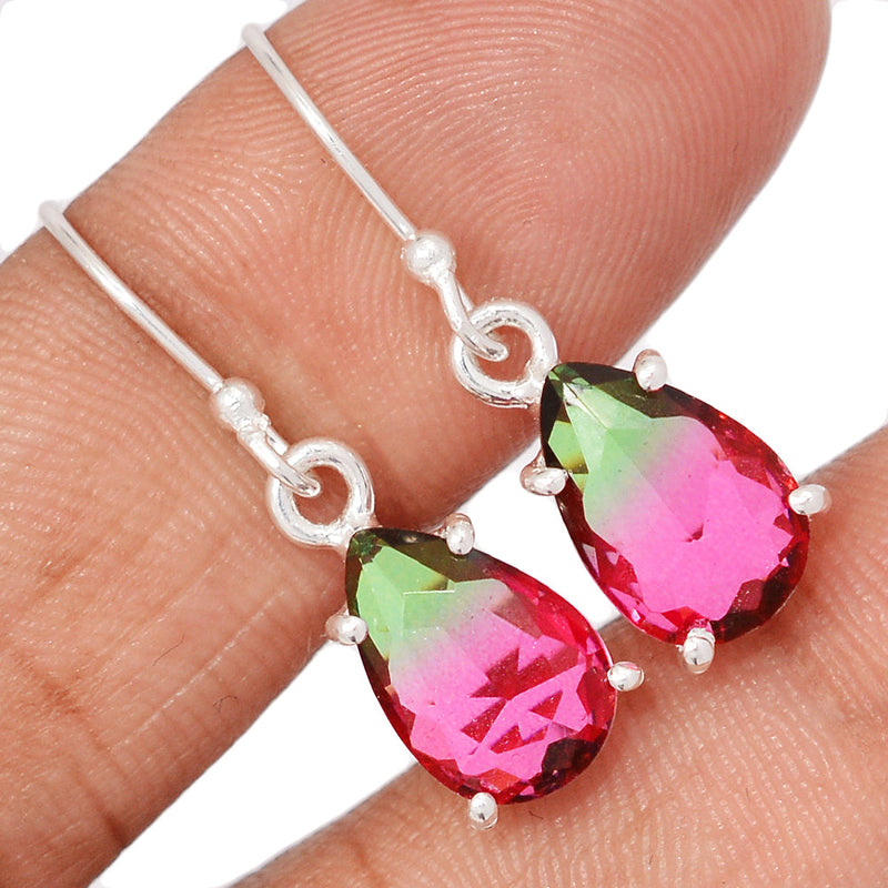 1.2" Claw - Treated Watermelon Tourmaline Quartz Earrings - WTQE19