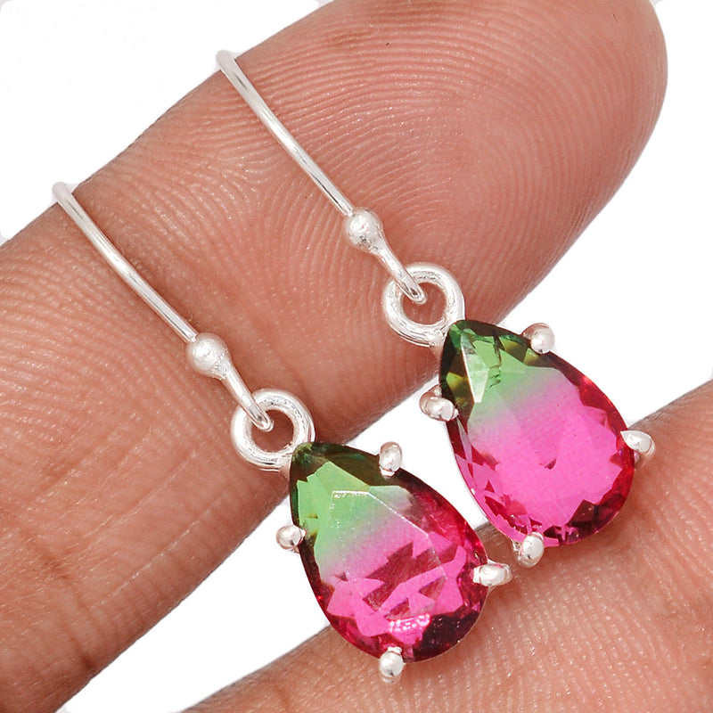 1.1" Claw - Treated Watermelon Tourmaline Quartz Earrings - WTQE5
