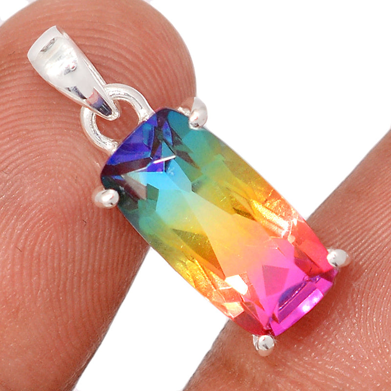 0.8" Claw - Treated Watermelon Tourmaline Quartz Pendants - WTQP2
