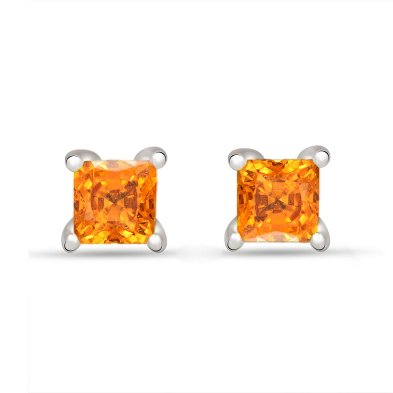 3*3 MM Square - Mandarin Garnet Faceted Stud - SBC103-OGF Catalogue