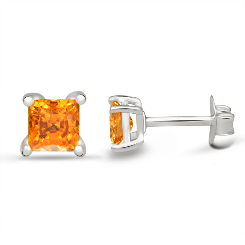 3*3 MM Square - Mandarin Garnet Faceted Stud - SBC103-OGF Catalogue