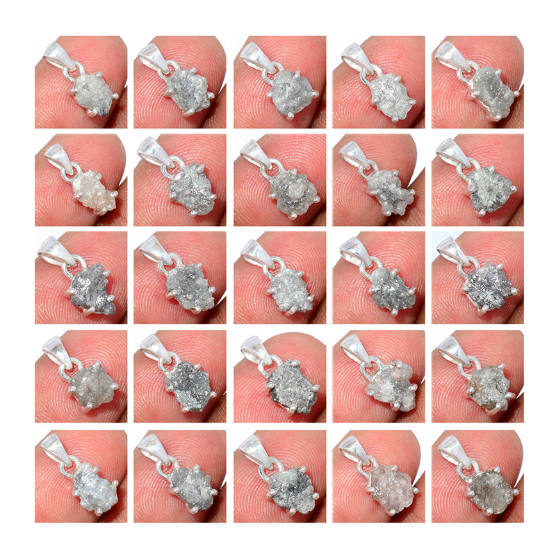 25 Pieces Mix Lot - Claw Setting - Diamond Rough  Pendants - GDDRP2
