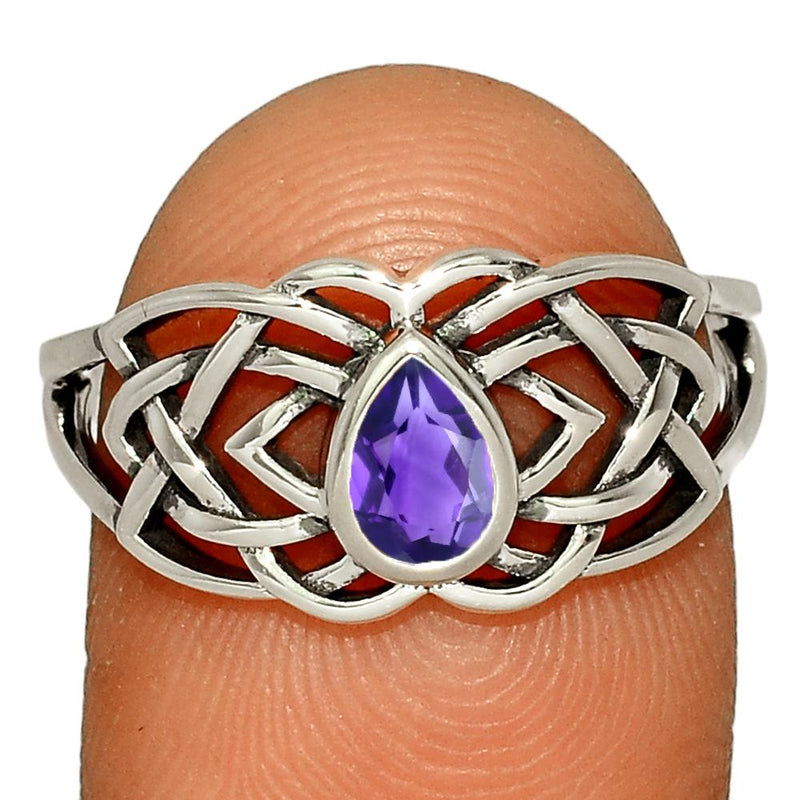 Celtic - Amethyst Faceted Ring - CCR508-AMF Catalogue