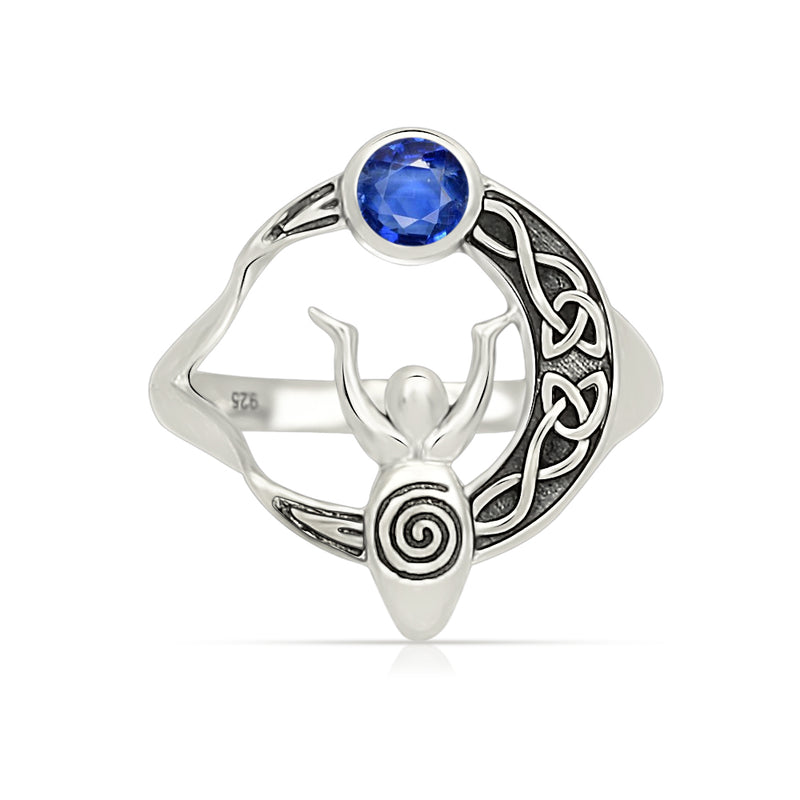 Celtic Goddess Moon - Kyanite Faceted Ring - CCR502-KYF Catalogue
