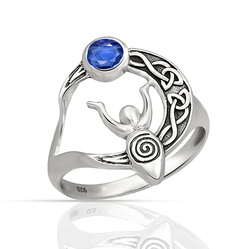 Celtic Goddess Moon - Kyanite Faceted Ring - CCR502-KYF Catalogue
