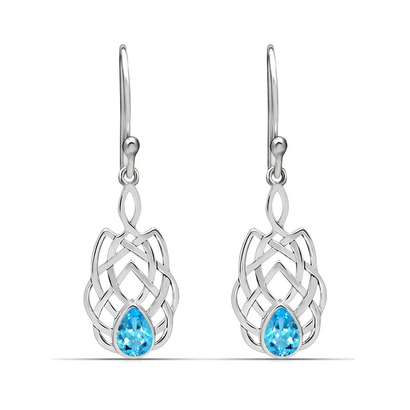 1.6" Celtic - Blue Topaz Earrings - CCE509-BT Catalogue