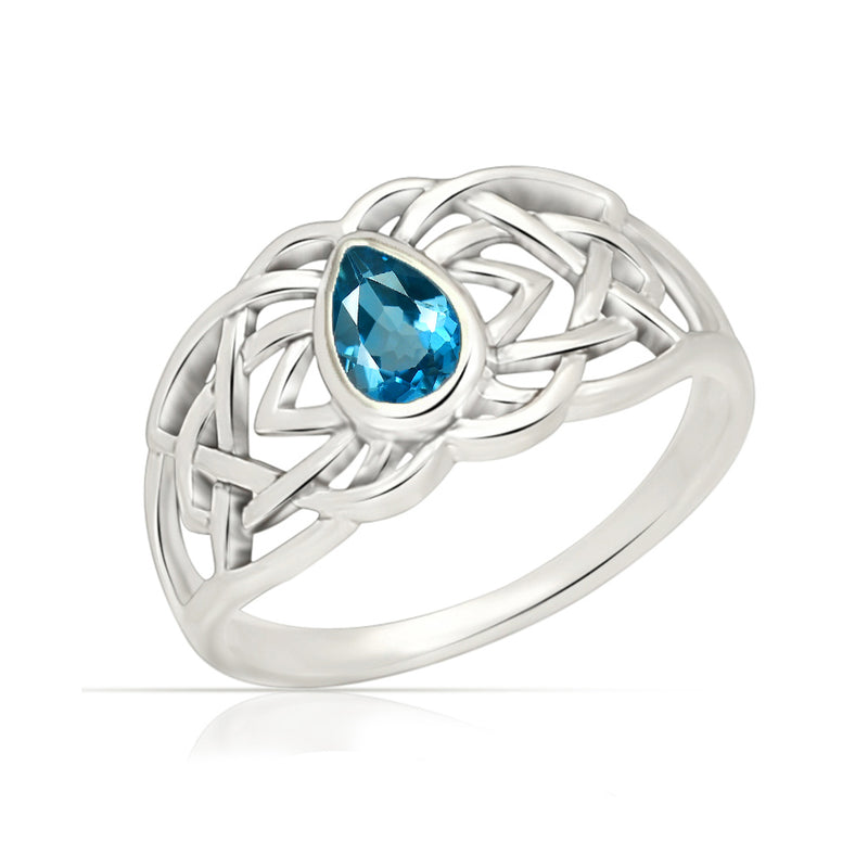 Celtic - London Blue Topaz Ring - CCR508-LBT Catalogue