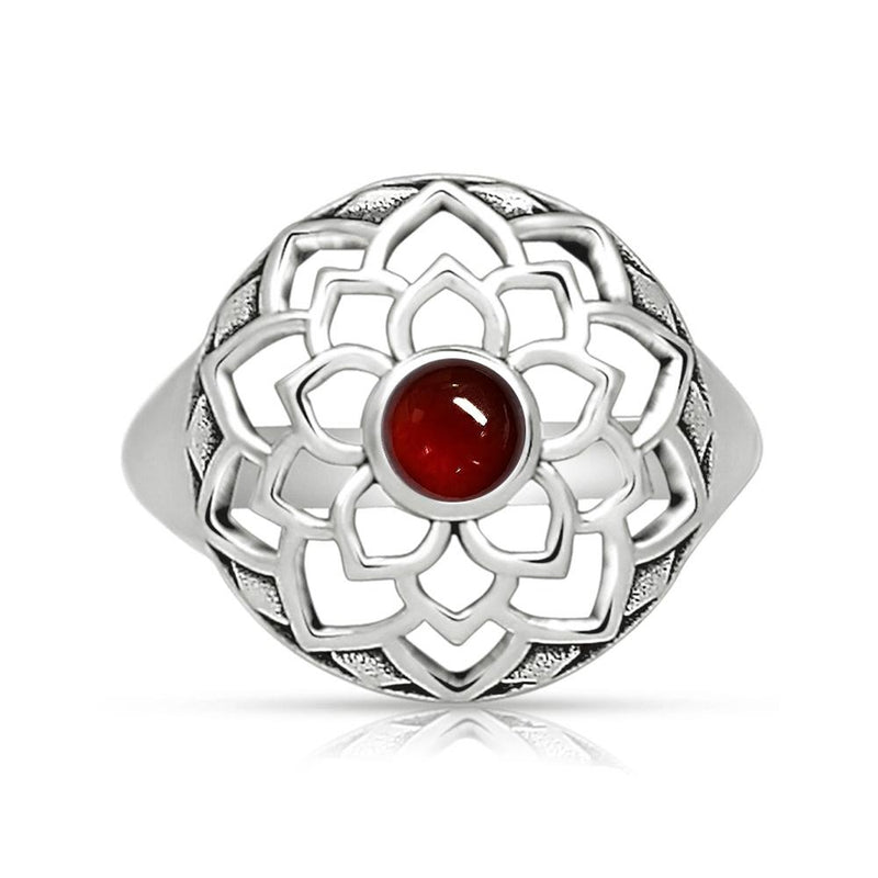 Lotus - Garnet Cabochon Ring - CCR510-GC Catalogue
