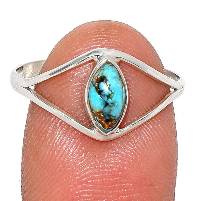 Small Plain - Blue Copper Turquoise Ring - BCTR1697