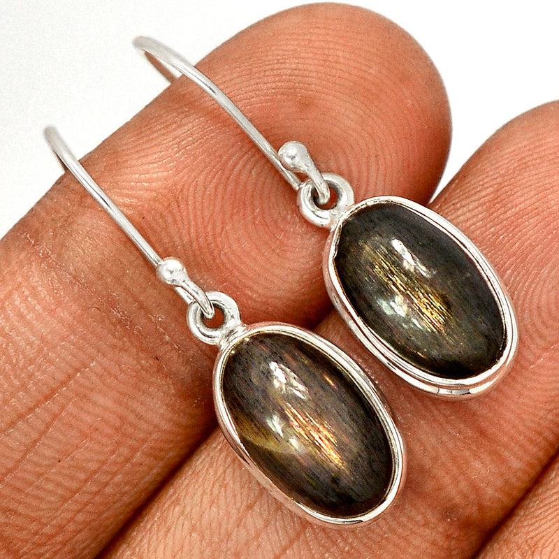 1.2" Black Sun Stone Earrings - BSNE123