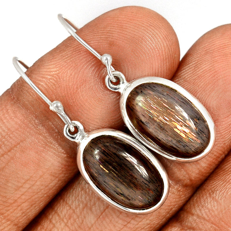 1.3" Black Sun Stone Earrings - BSNE127