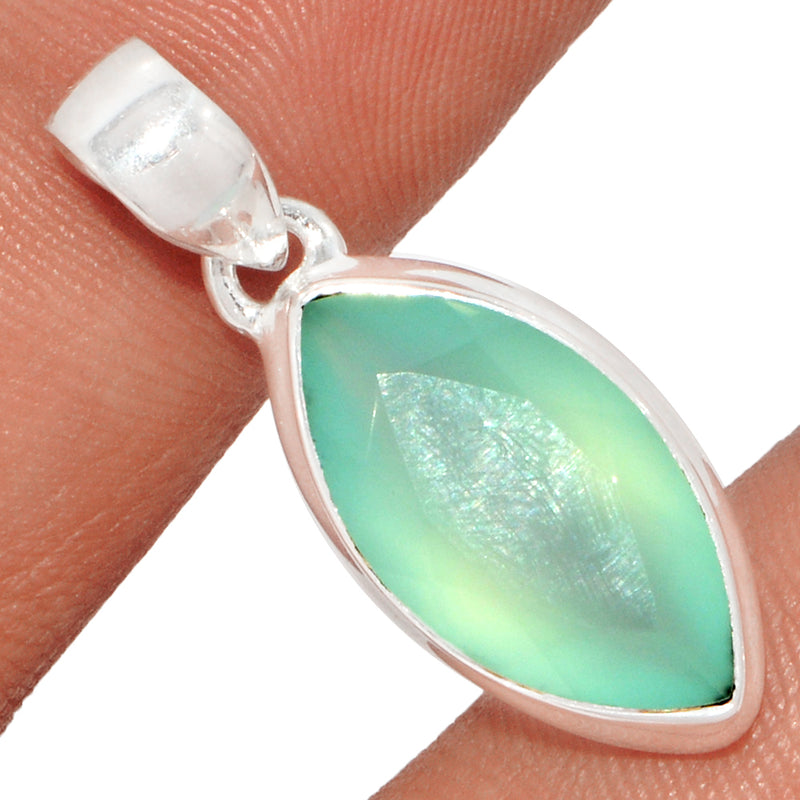 1.2" Aqua Chalcedony Faceted Pendants - ACFP117