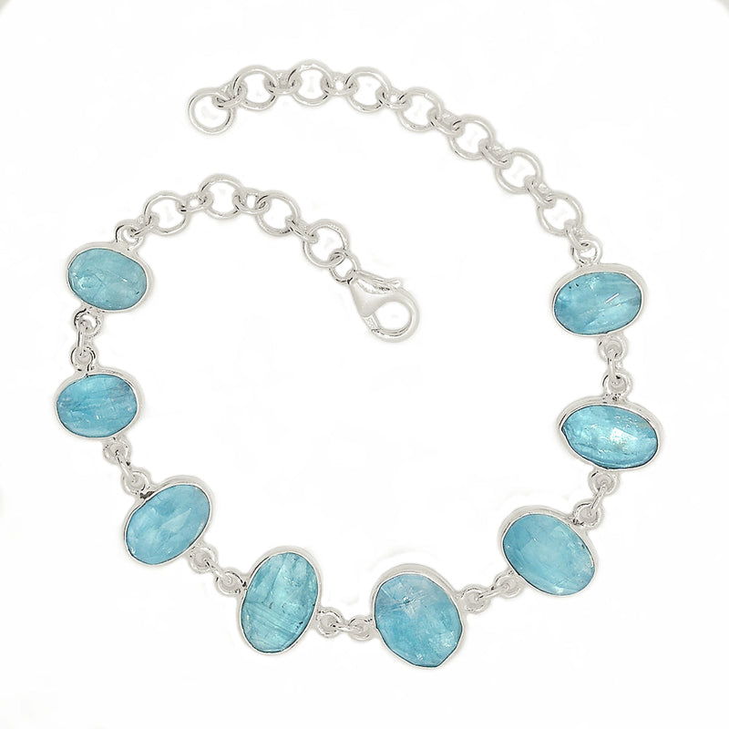 8.7" Aqua Kyanite Faceted Bracelets - AKFB17