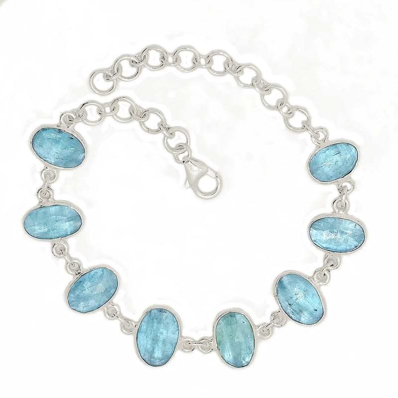 8.7" Aqua Kyanite Faceted Bracelets - AKFB18