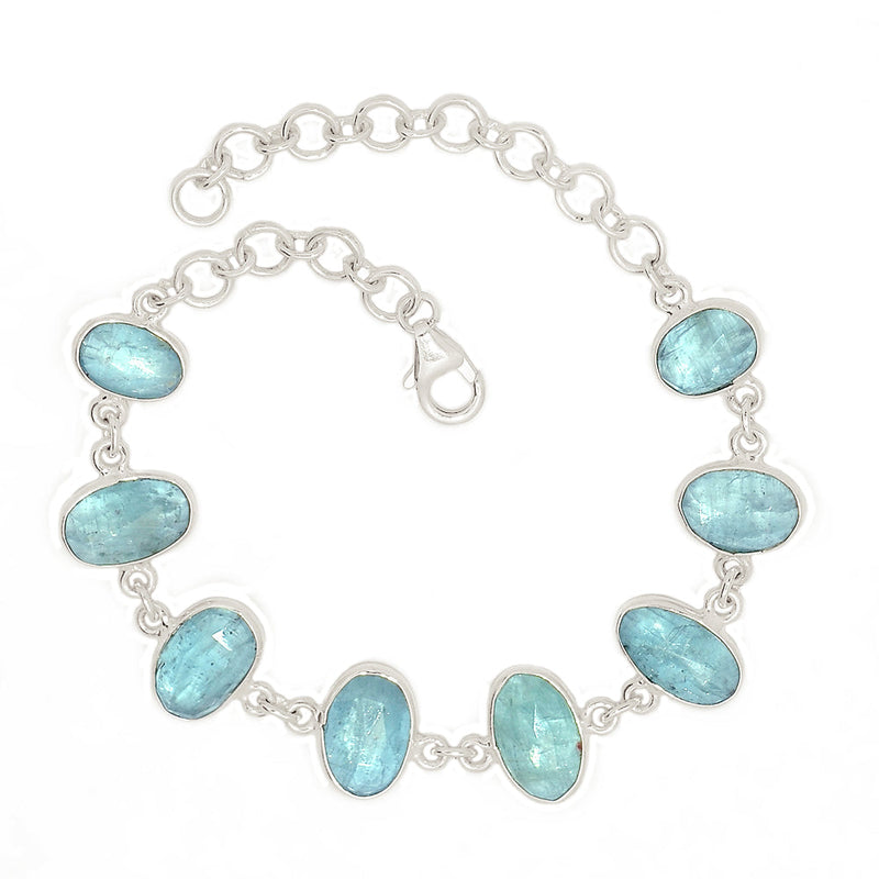 8.7" Aqua Kyanite Faceted Bracelets - AKFB23