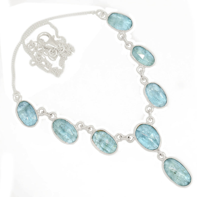 17.5" Aqua Kyanite Faceted Necklace - AKFN11