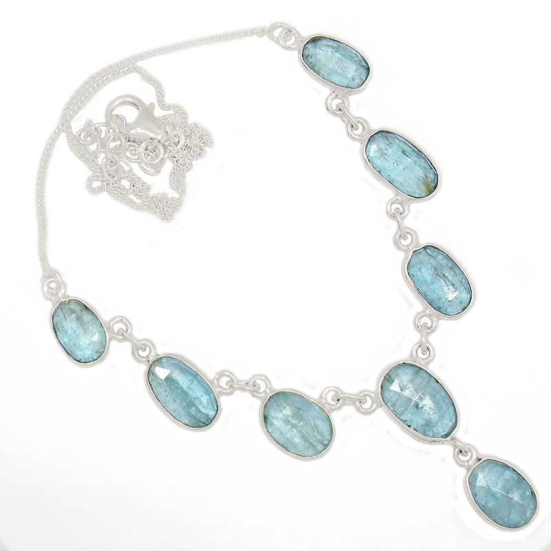 17.6" Aqua Kyanite Faceted Necklace - AKFN13