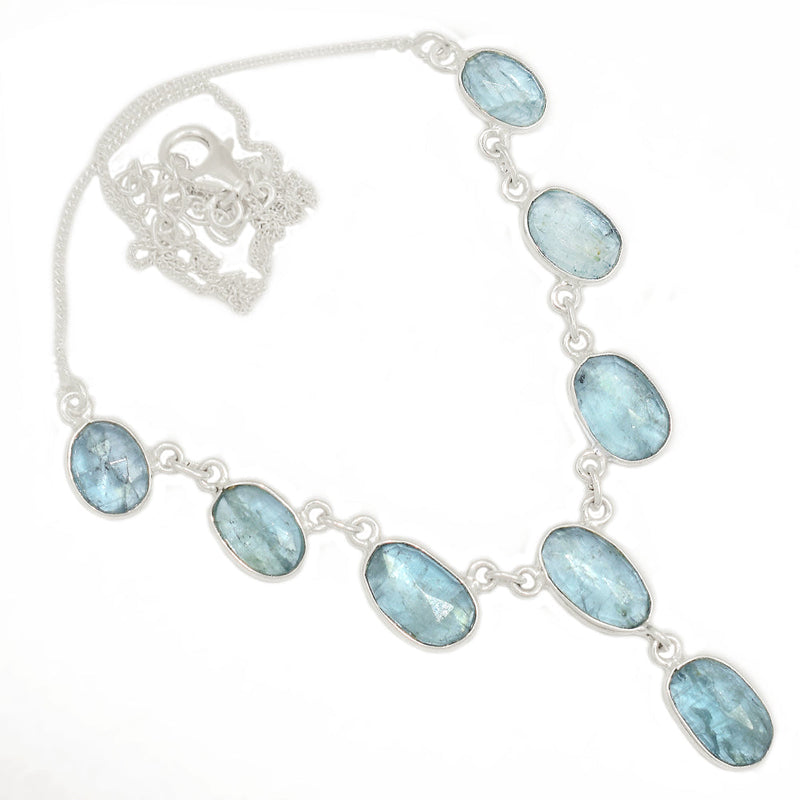 17.7" Aqua Kyanite Faceted Necklace - AKFN14