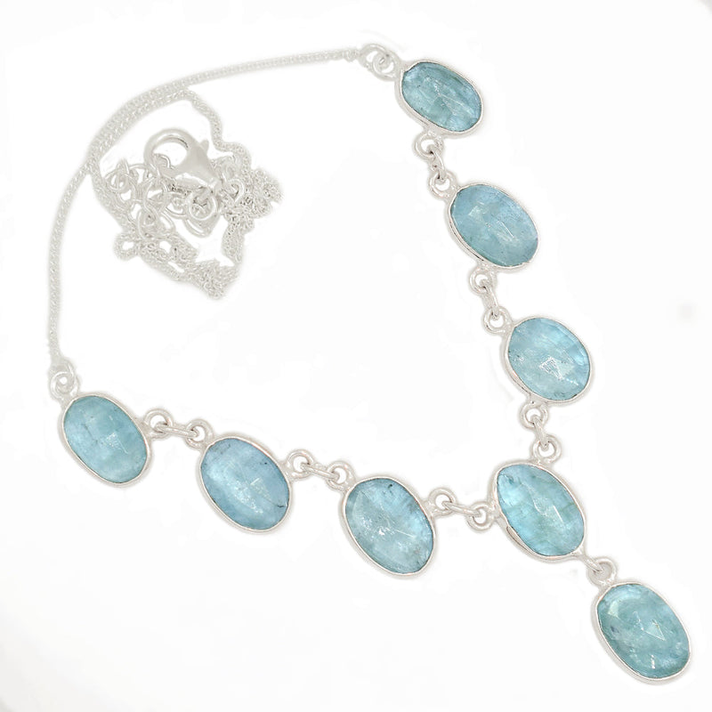 17.3" Aqua Kyanite Faceted Necklace - AKFN15