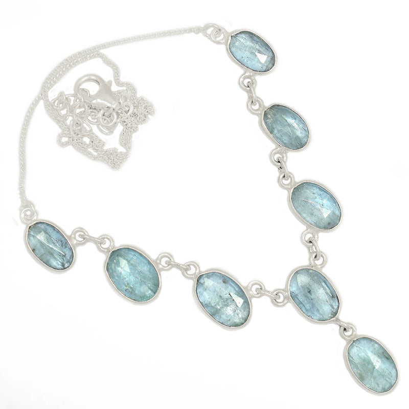 17.6" Aqua Kyanite Faceted Necklace - AKFN16