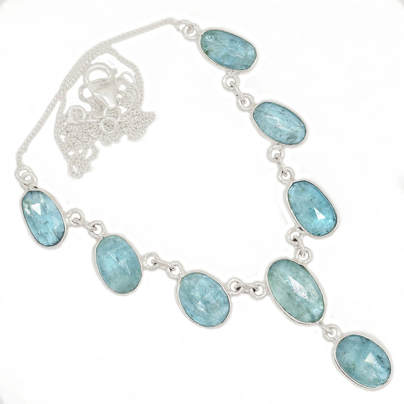 17.3" Aqua Kyanite Faceted Necklace - AKFN17