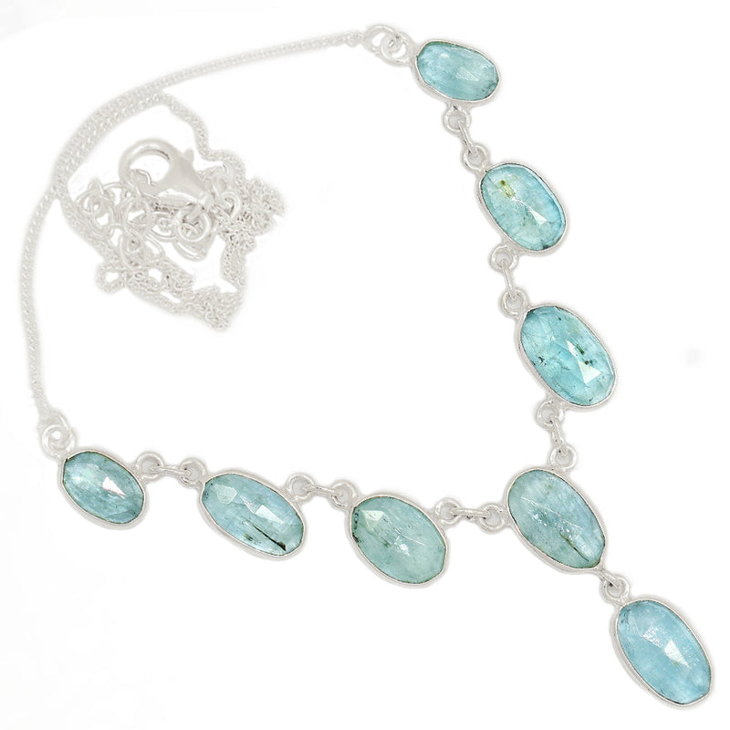 17.7" Aqua Kyanite Faceted Necklace - AKFN18