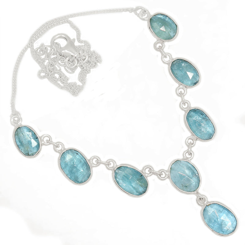 17.3" Aqua Kyanite Faceted Necklace - AKFN19