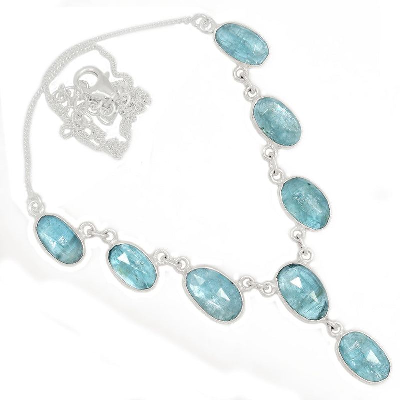 17.6" Aqua Kyanite Faceted Necklace - AKFN21