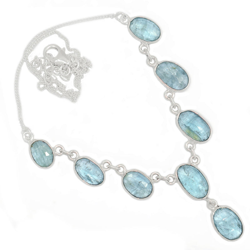 17.3" Aqua Kyanite Faceted Necklace - AKFN22