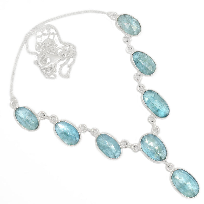 17.6" Aqua Kyanite Faceted Necklace - AKFN24