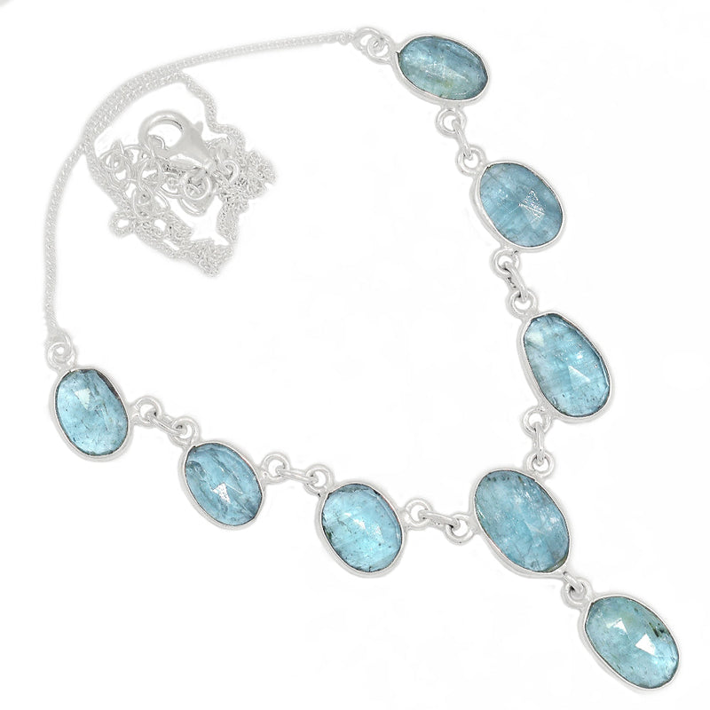 17.1" Aqua Kyanite Faceted Necklace - AKFN25