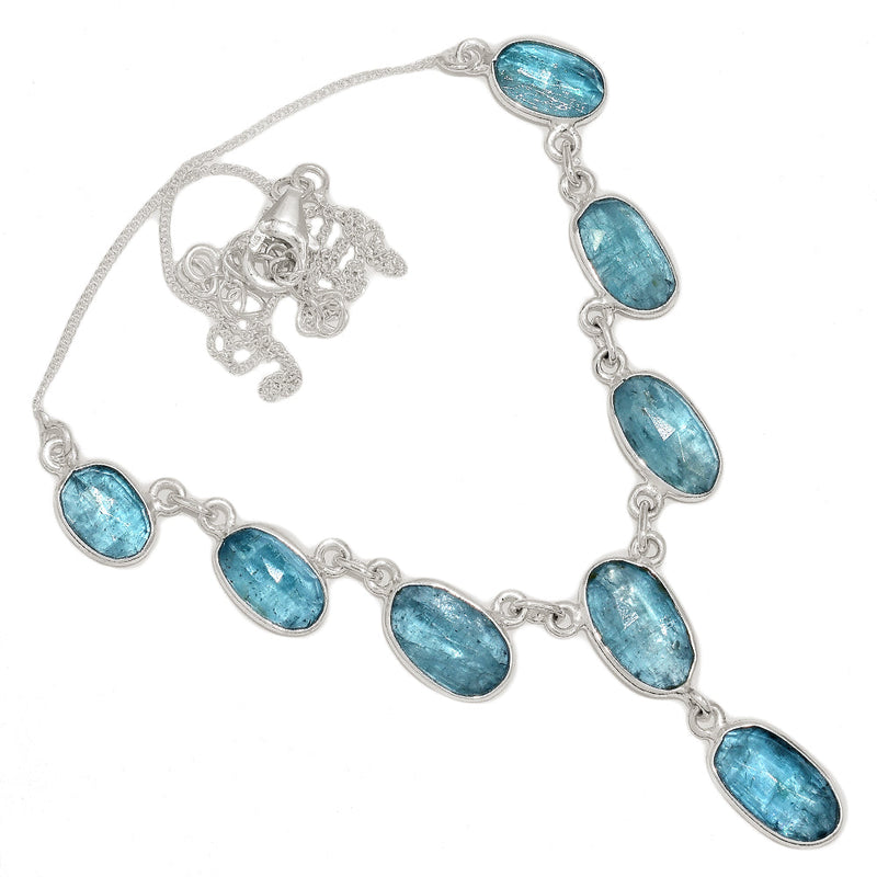 17.5" Aqua Kyanite Faceted Necklace - AKFN4