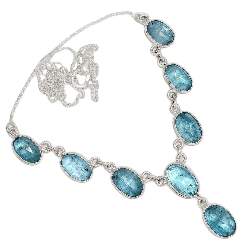 17.1" Aqua Kyanite Faceted Necklace - AKFN7