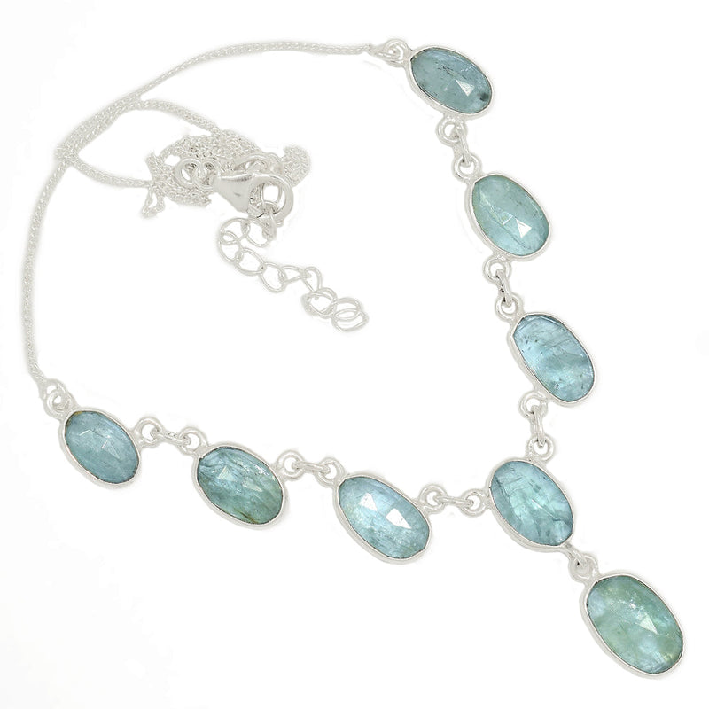 17.2" Aqua Kyanite Faceted Necklace - AKFN8