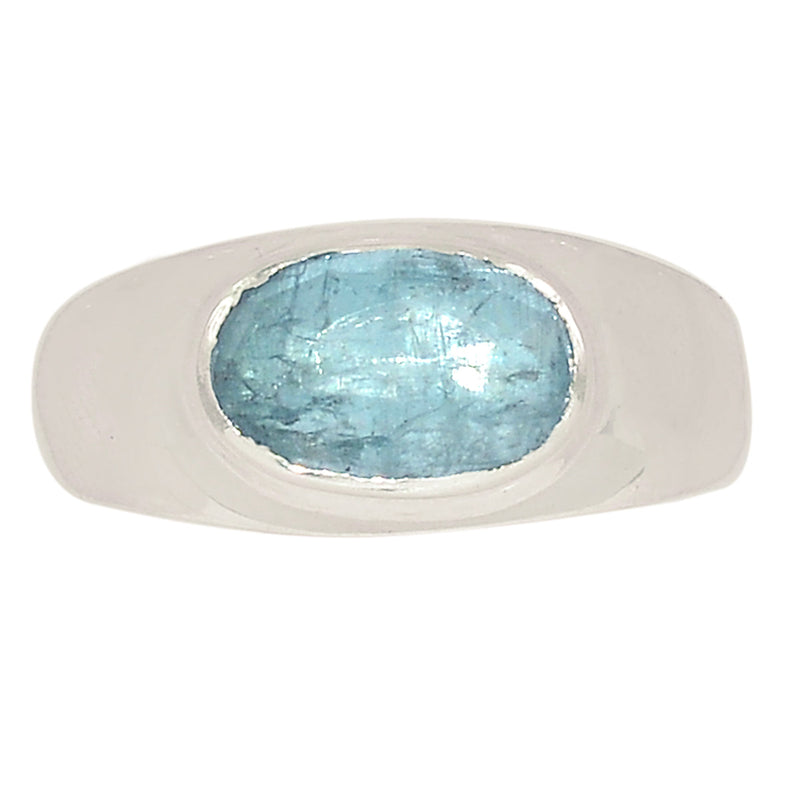 Solid - Aqua Kyanite Faceted Ring - AKFR128