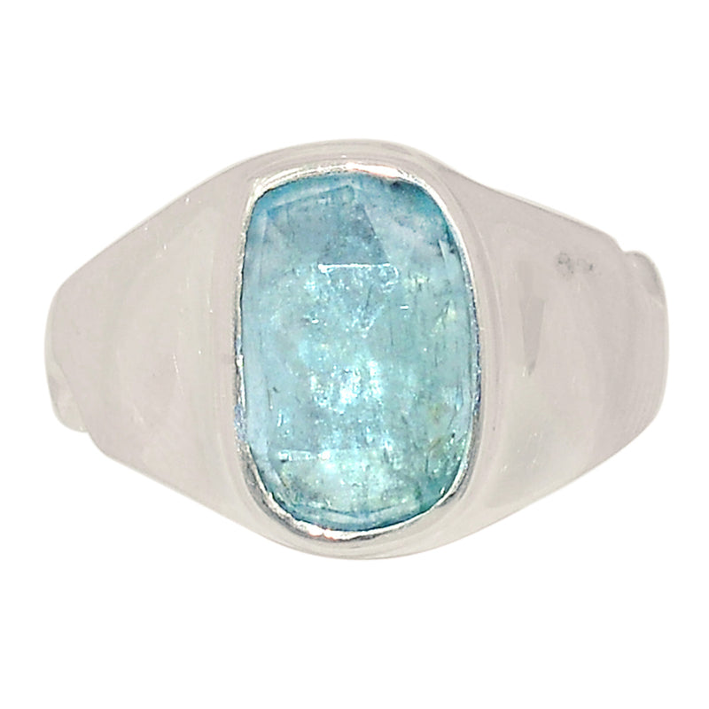 Solid - Aqua Kyanite Faceted Ring - AKFR129