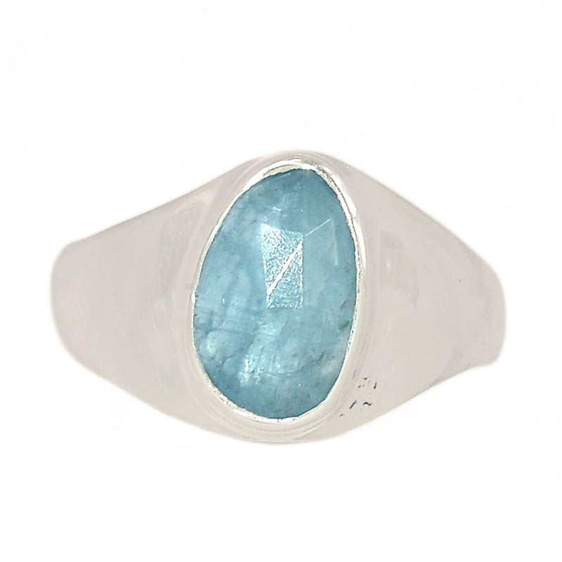 Solid - Aqua Kyanite Faceted Ring - AKFR130