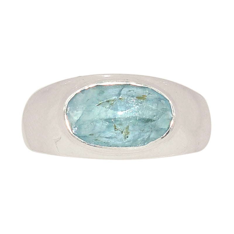 Solid - Aqua Kyanite Faceted Ring - AKFR134
