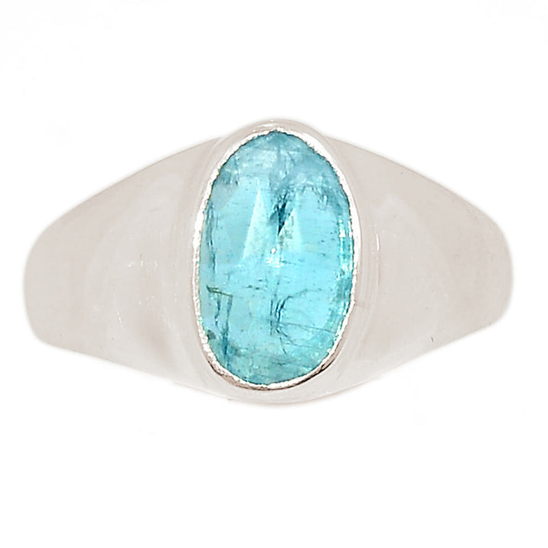 Solid - Aqua Kyanite Faceted Ring - AKFR137