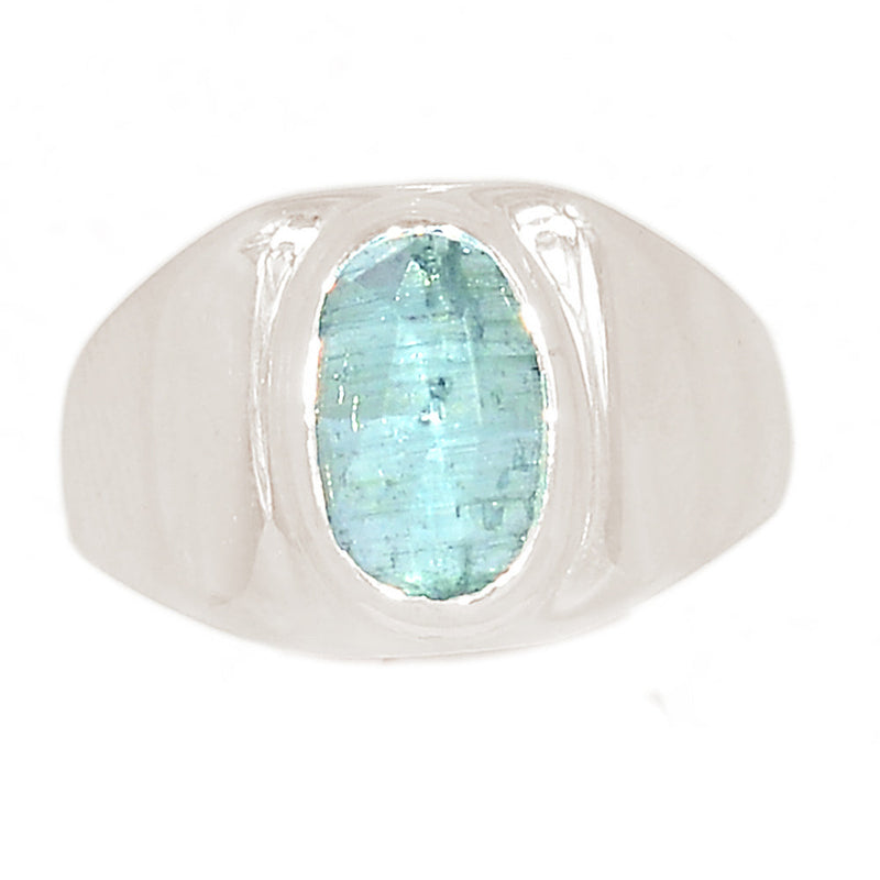 Solid - Aqua Kyanite Faceted Ring - AKFR140