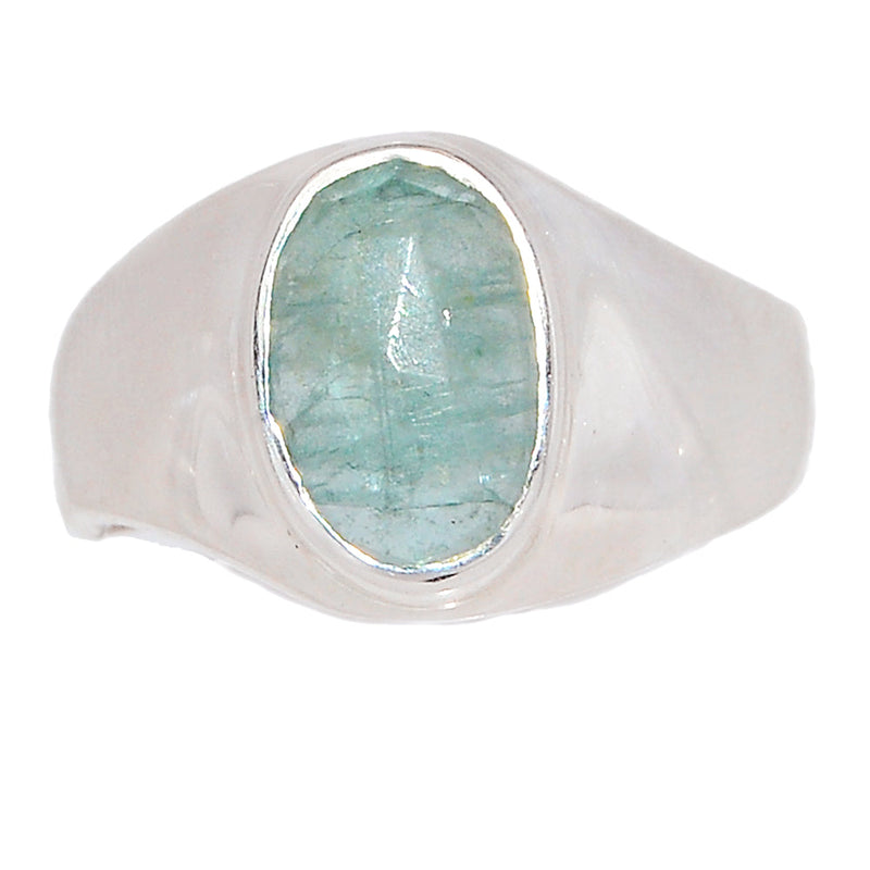 Solid - Aqua Kyanite Faceted Ring - AKFR19