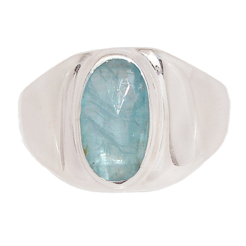 Solid - Aqua Kyanite Faceted Ring - AKFR6