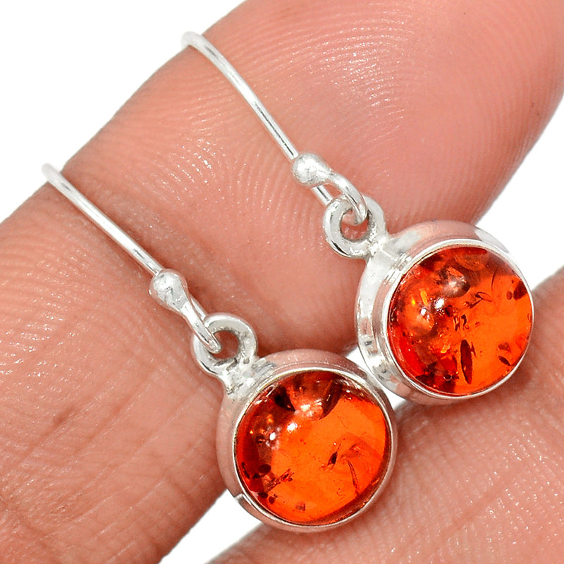 1.1" Treated Amber Earrings - AMBE652
