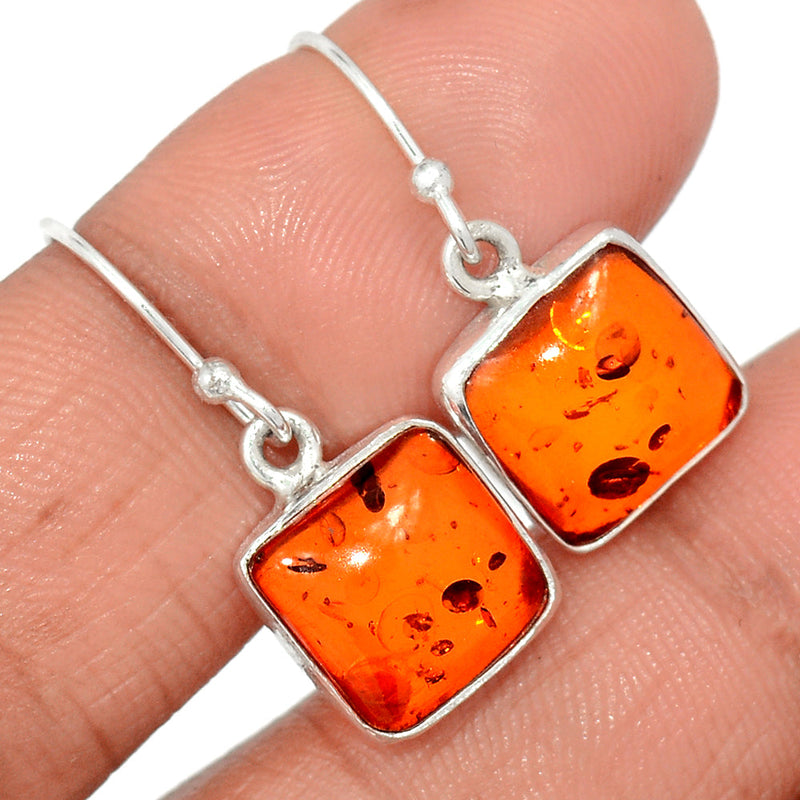 1.1" Treated Amber Earrings - AMBE663