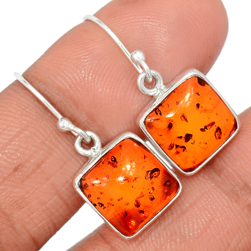 1.1" Treated Amber Earrings - AMBE668