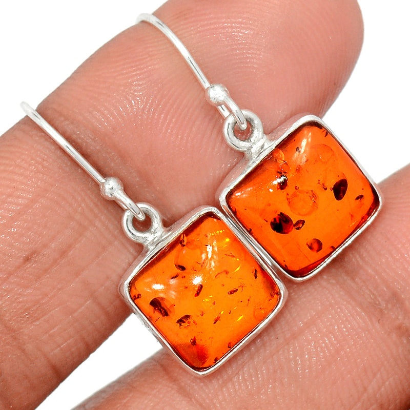 1.1" Treated Amber Earrings - AMBE672